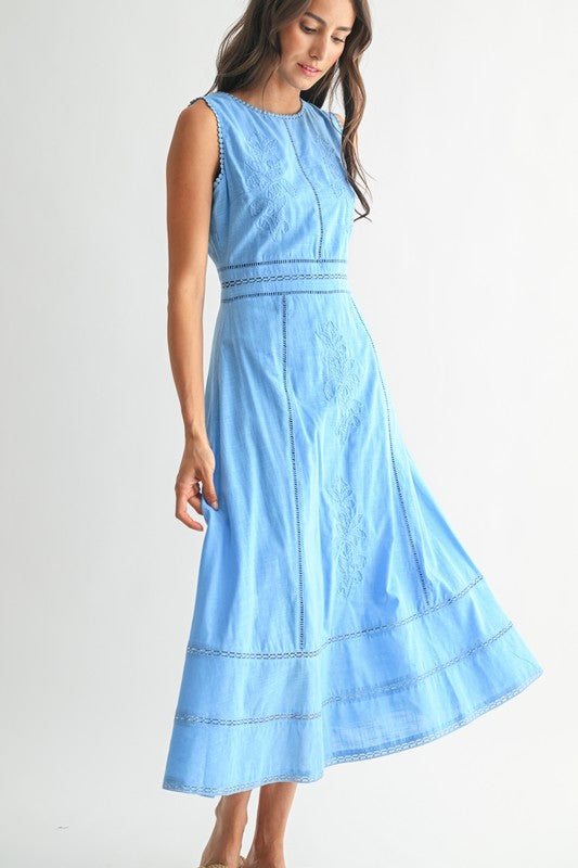 Sky Blue Embroidered Dress JUNIEblake Sky Blue Embroidered Dress JUNIEblake