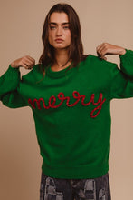 Load image into Gallery viewer, Tinsel Merry Sweatshirt in Green
