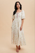 Load image into Gallery viewer, Corset Lace Up Puff Sleeve Dress
