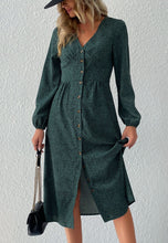 Load image into Gallery viewer, Ashley Dusty Green Button Down Dress
