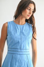 Load image into Gallery viewer, Sky Blue Embroidered Dress
