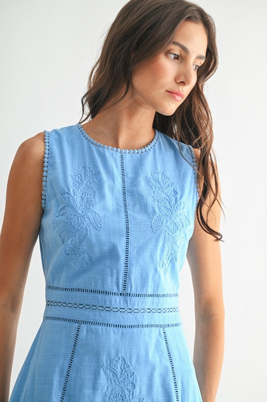 Sky Blue Embroidered Dress JUNIEblake Sky Blue Embroidered Dress JUNIEblake