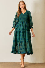 Load image into Gallery viewer, Evergreen Smocked Floral Dress
