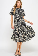 Load image into Gallery viewer, Black and Cream Floral Dress
