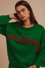 Load image into Gallery viewer, Tinsel Merry Sweatshirt in Green
