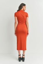 Load image into Gallery viewer, Angela Twist Dress in Burnt Orange
