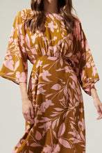 Load image into Gallery viewer, Afton Dress in Caramel &amp; Pink Floral
