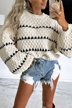 Load image into Gallery viewer, Cream and Black Oversized Sweater
