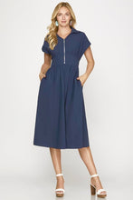 Load image into Gallery viewer, Nautical Zip Up Dress
