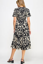 Load image into Gallery viewer, Black and Cream Floral Dress
