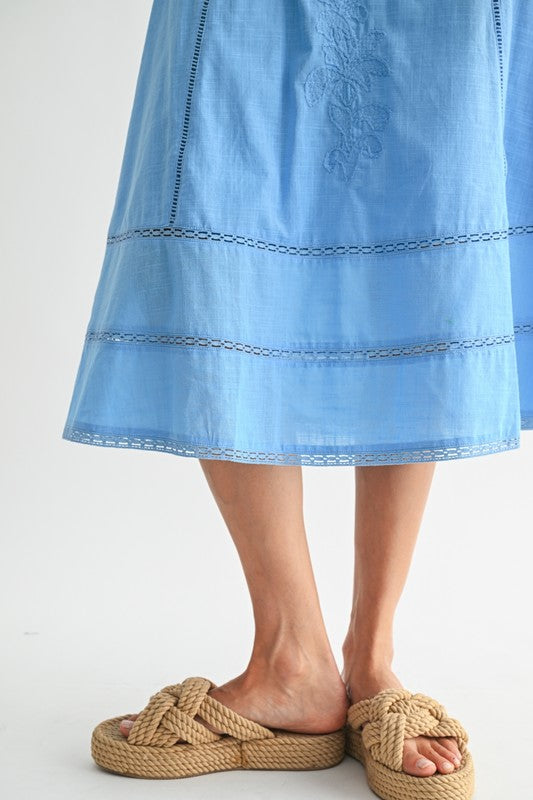 Sky Blue Embroidered Dress – JUNIEblake