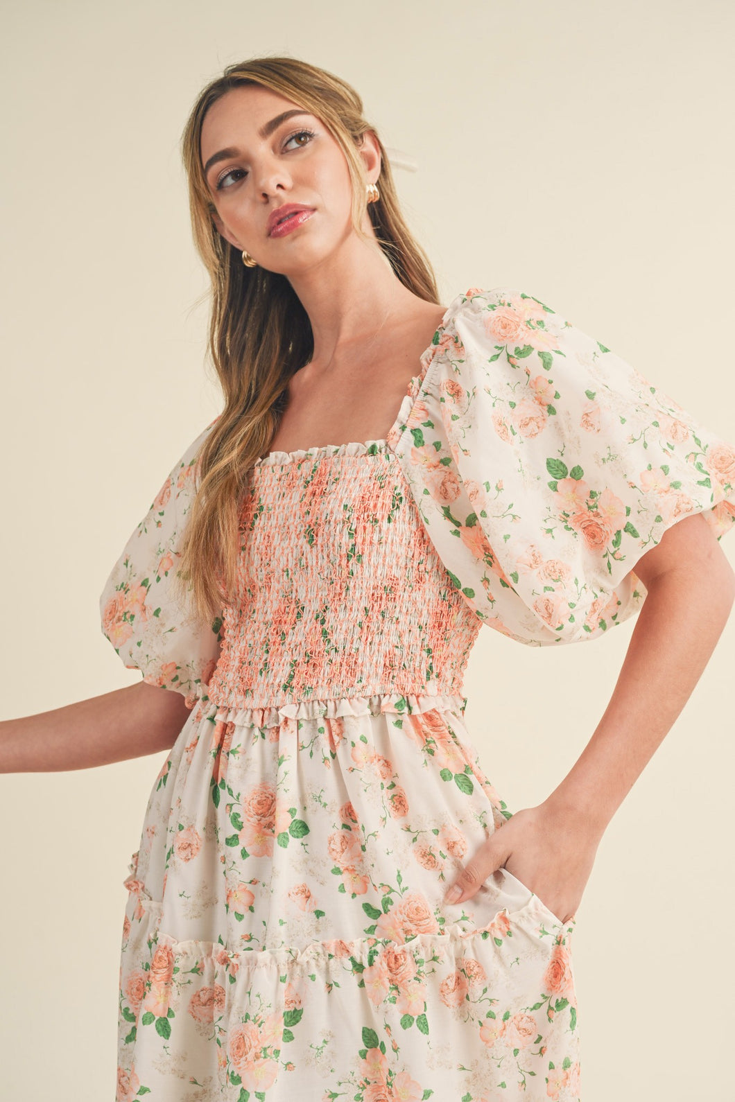 Peach Perfect Floral Dress