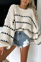 Load image into Gallery viewer, Cream and Black Oversized Sweater
