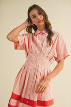 Load image into Gallery viewer, Bold Striped Dress in Peach &amp; Deep Coral
