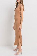Load image into Gallery viewer, Mocha Side Ruching Dress
