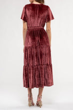 Load image into Gallery viewer, Veronica Velvet Dress in Rosewood-
