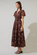 Load image into Gallery viewer, Brown Maxi Floral Dress
