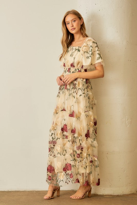 Cosette Floral Embroidered Dress