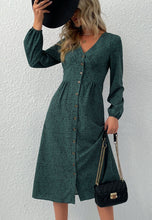 Load image into Gallery viewer, Ashley Dusty Green Button Down Dress
