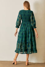 Load image into Gallery viewer, Evergreen Smocked Floral Dress
