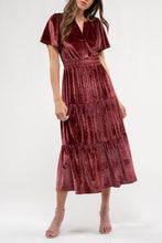 Load image into Gallery viewer, Veronica Velvet Dress in Rosewood-
