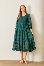 Load image into Gallery viewer, Evergreen Smocked Floral Dress
