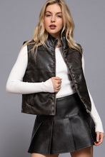 Load image into Gallery viewer, Faux Leather Vest in Distressed Black
