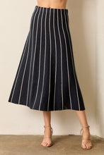 Load image into Gallery viewer, Navy Striped Knit Skirt

