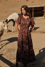 Load image into Gallery viewer, Brown Maxi Floral Dress
