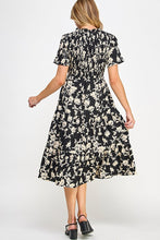 Load image into Gallery viewer, Black and Cream Floral Dress
