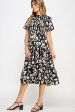 Load image into Gallery viewer, Black and Cream Floral Dress
