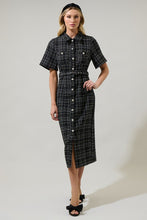 Load image into Gallery viewer, Tweed Button Up Pencil Dress
