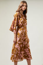 Load image into Gallery viewer, Afton Dress in Caramel &amp; Pink Floral
