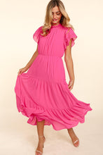 Load image into Gallery viewer, Holland Tiered Dress in Vibrant Pink
