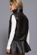 Load image into Gallery viewer, Faux Leather Vest in Distressed Black
