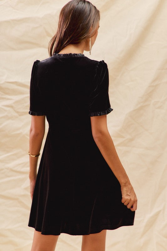 Velvet Ruffle Holiday Dress JUNIEblake Velvet Ruffle Holiday Dress JUNIEblake