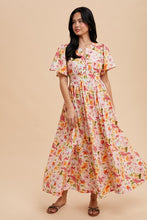 Load image into Gallery viewer, Cotton Floral Flutter Sleeve Maxi
