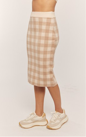 Neutral Plaid Skirt