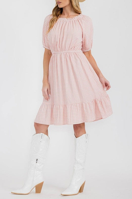 Checked Ruffle Dress