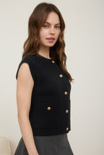 Load image into Gallery viewer, Gold Button Sweater Top
