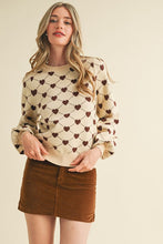 Load image into Gallery viewer, Puff Sleeve Heart Sweater

