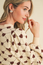 Load image into Gallery viewer, Puff Sleeve Heart Sweater
