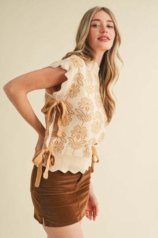 Bronze Scalloped Sweater