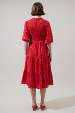 Load image into Gallery viewer, Pink Bow Embellished Red Dress
