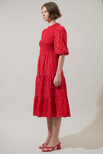 Load image into Gallery viewer, Pink Bow Embellished Red Dress
