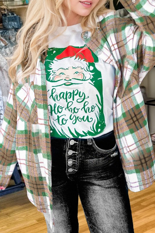 Green & Brown Plaid Shacket