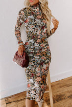 Load image into Gallery viewer, Floral Mesh Bodycon Dress
