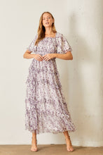 Load image into Gallery viewer, Soft Floral Lilac Ruffle Dress
