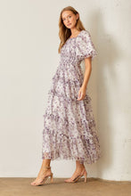 Load image into Gallery viewer, Soft Floral Lilac Ruffle Dress
