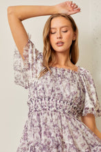 Load image into Gallery viewer, Soft Floral Lilac Ruffle Dress
